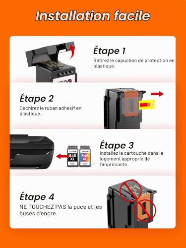 Detalle de Kuva PG-545XL CL-546XL Cartouche d'encre Remplacement pour Canon – lot XL