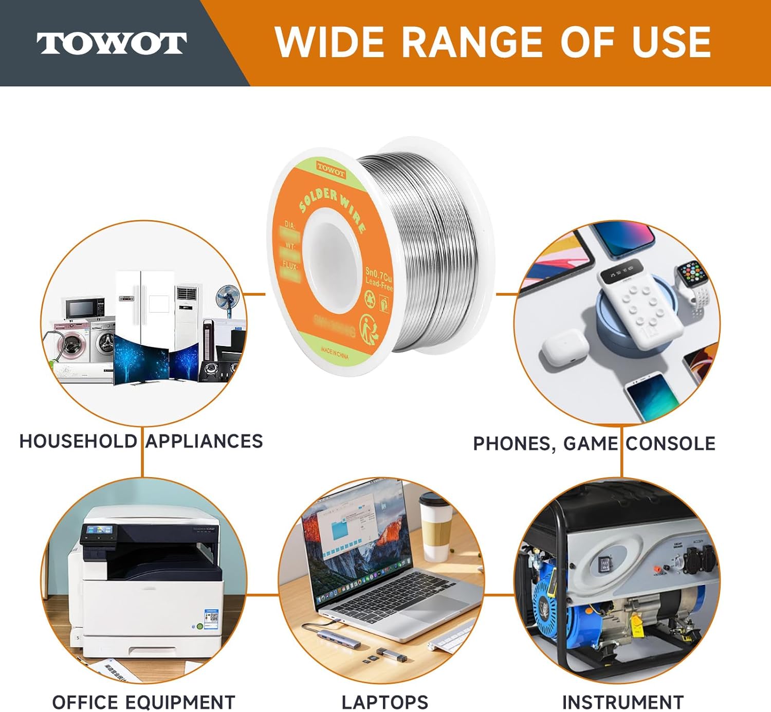 Thumbnail 3 de TOWOT Lead Free Rosin Core Solder Wire