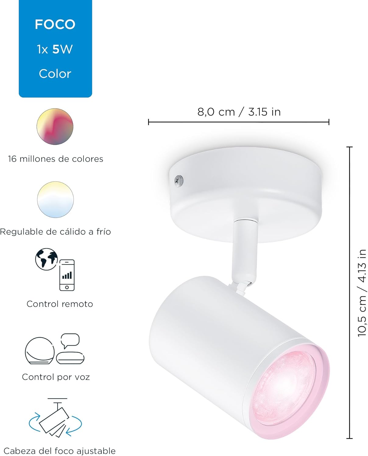 Thumbnail 13 de Wiz IMAGEO - Lámpara inteligente LED, compatible Alexa y Google 🌈
