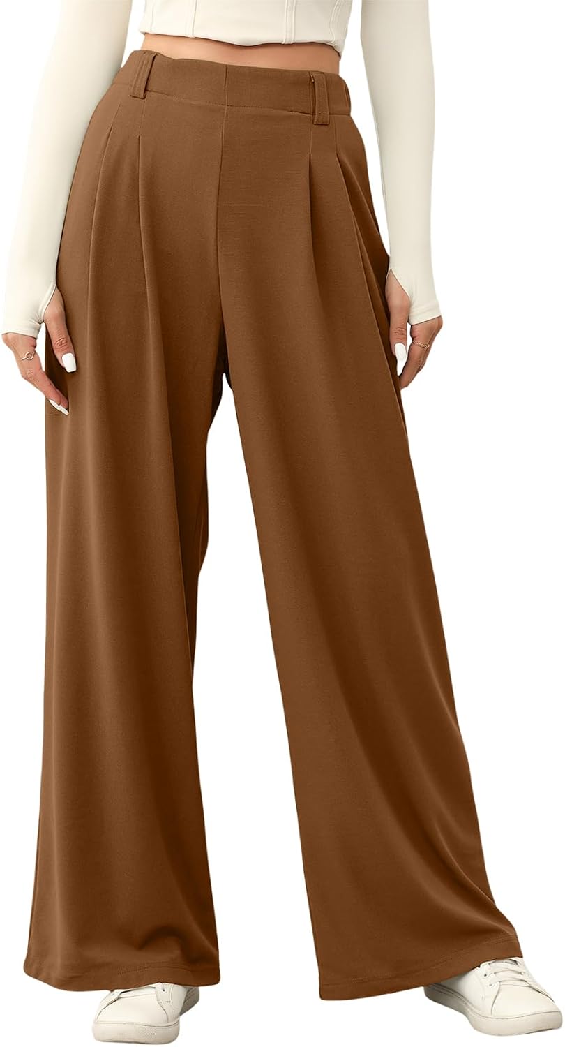 Detalle de EVALESS Women's Wide-Leg Pants, Waffle Knit