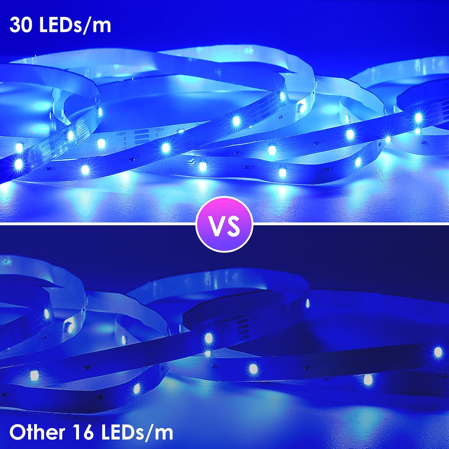 Detalle 2 de HOVVIDA 30m RGB LED strip lights for rooms 🎉