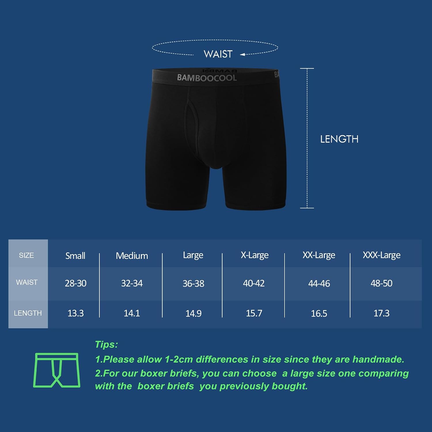 Thumbnail 6 de BAMBOO COOL Men's Breathable Boxer Briefs with Fly, 3D Pouch and Moisture-Wicking