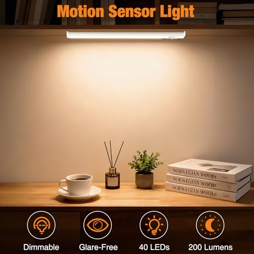Detalle de Slochi Rechargeable Under Cabinet Kitchen Lights (3 Color, Dimmable, 3 Modes) – 20cm, 3 Pack