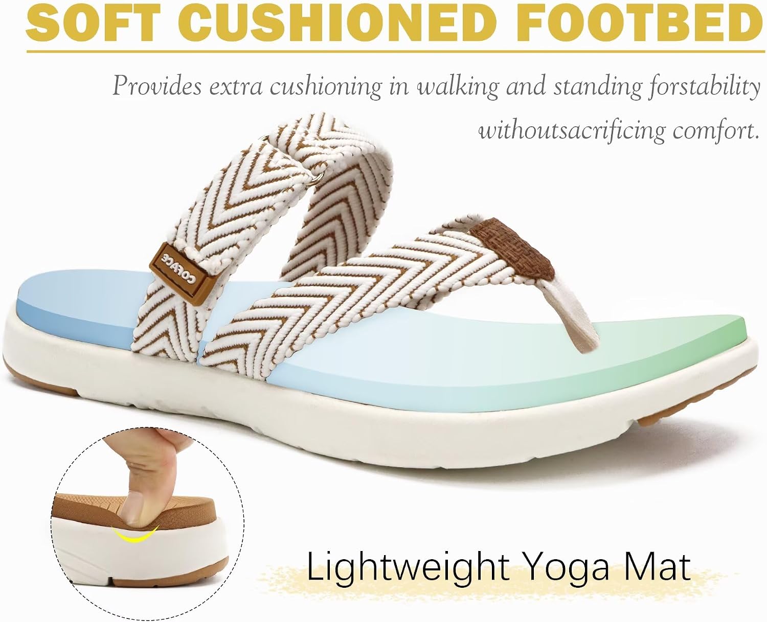 Thumbnail 4 de COFACE Womens Trendy Orthotic Flip Flops with Arch Support and Cushioned Footbed
