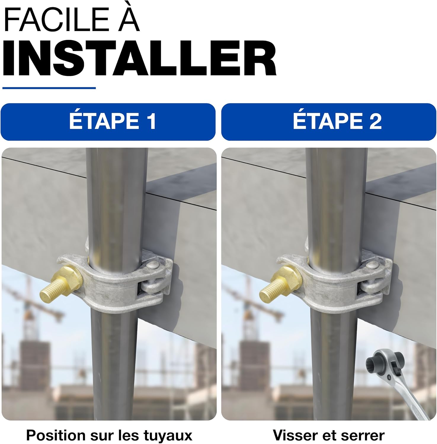 Thumbnail 2 de GeZu Impex accouplement d’échafaudage galvanisé 48 x 48 mm (demi-came) compatible EN 74