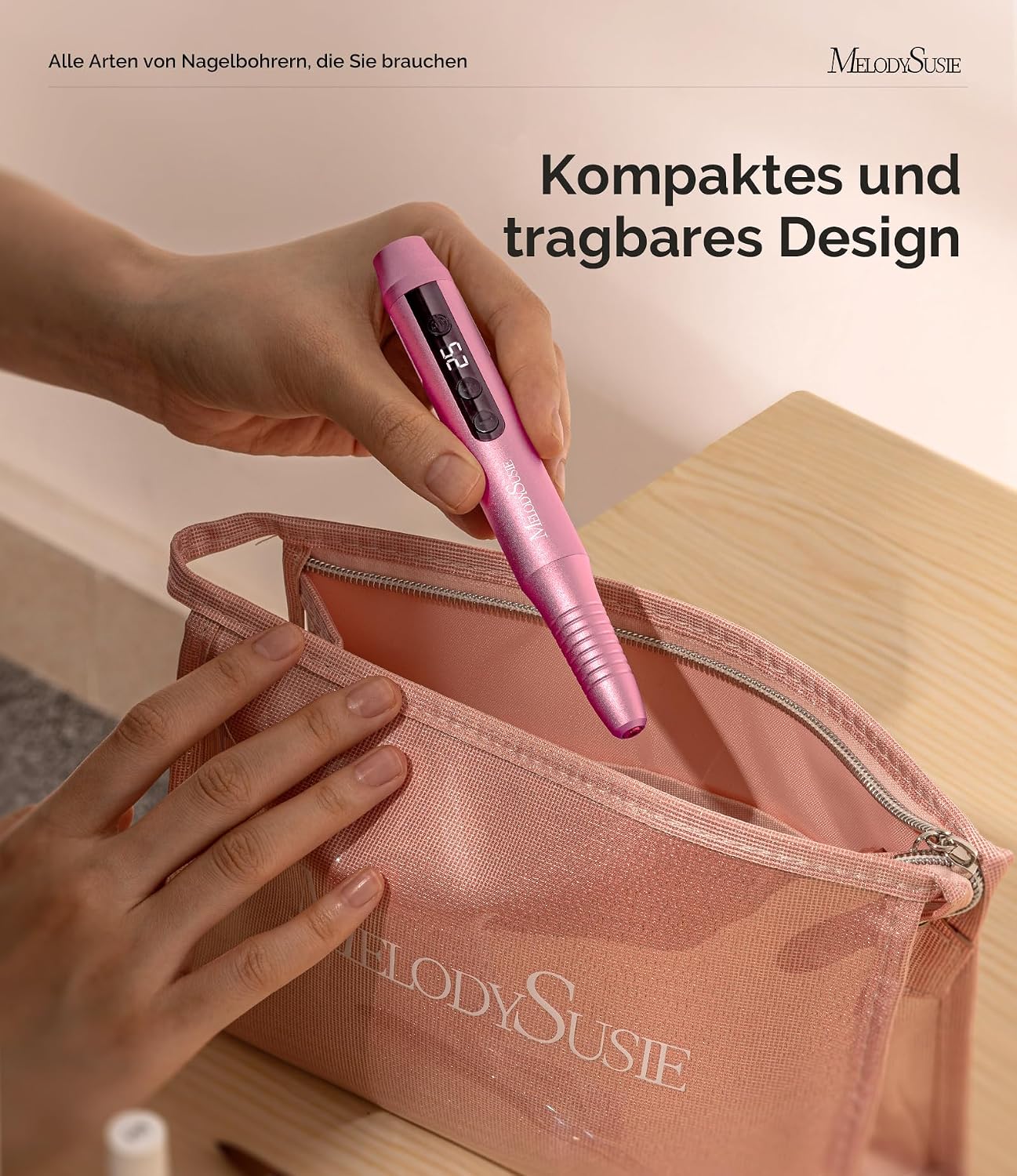 Detalle 1 de MelodySusie PC180G Kabelloser Nagelfräser 25000 U/min