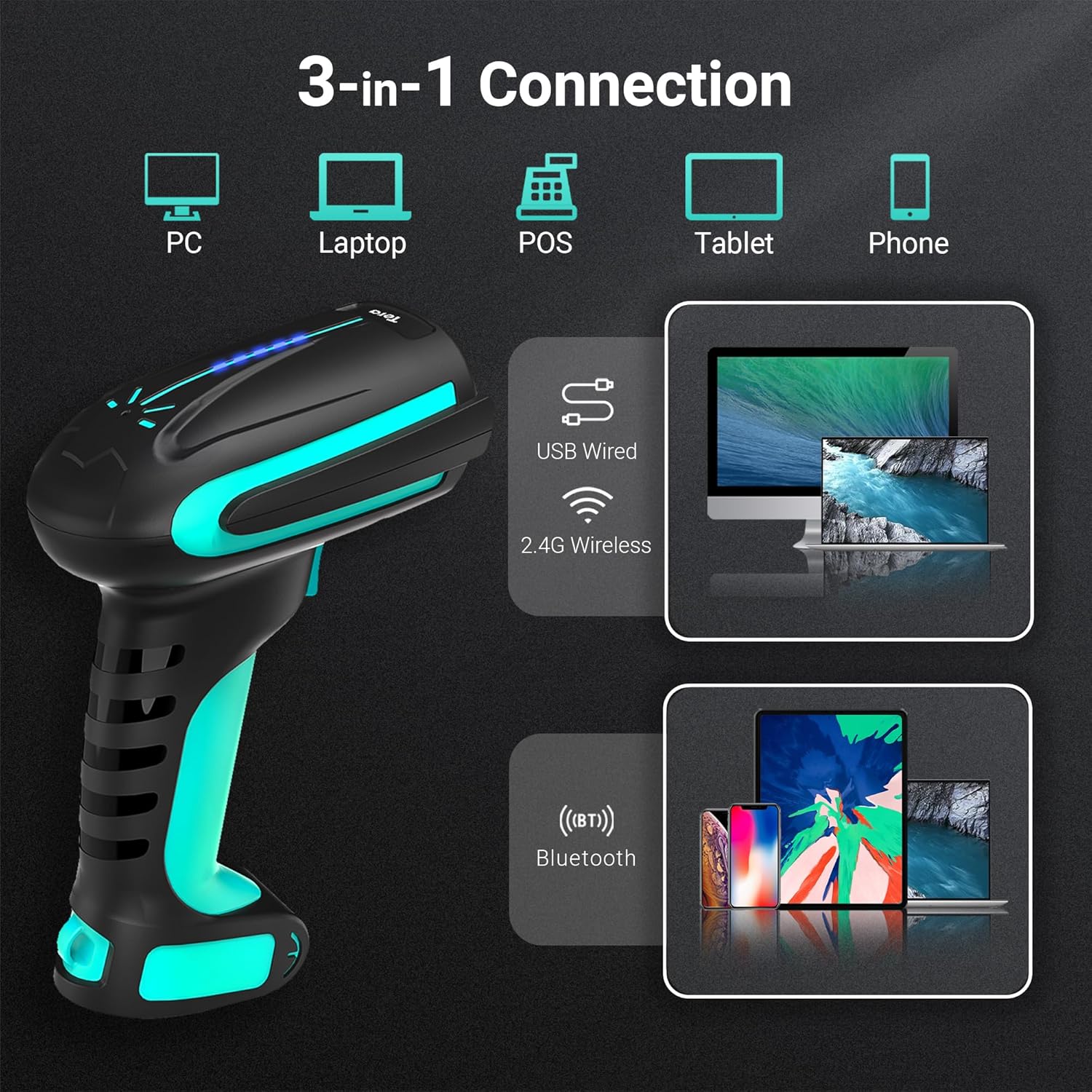 Detalle 2 de Tera Pro lector 2D inalámbrico Bluetooth