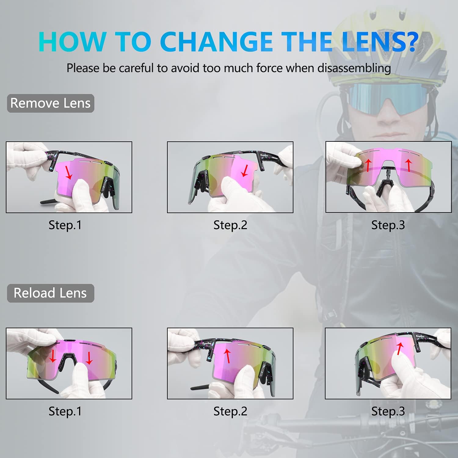 Thumbnail 5 de BangLong Polarisierte Sonnenbrille „Polarisierte Sonnenbrille“ mit 3 Wechselgläsern (UV400)