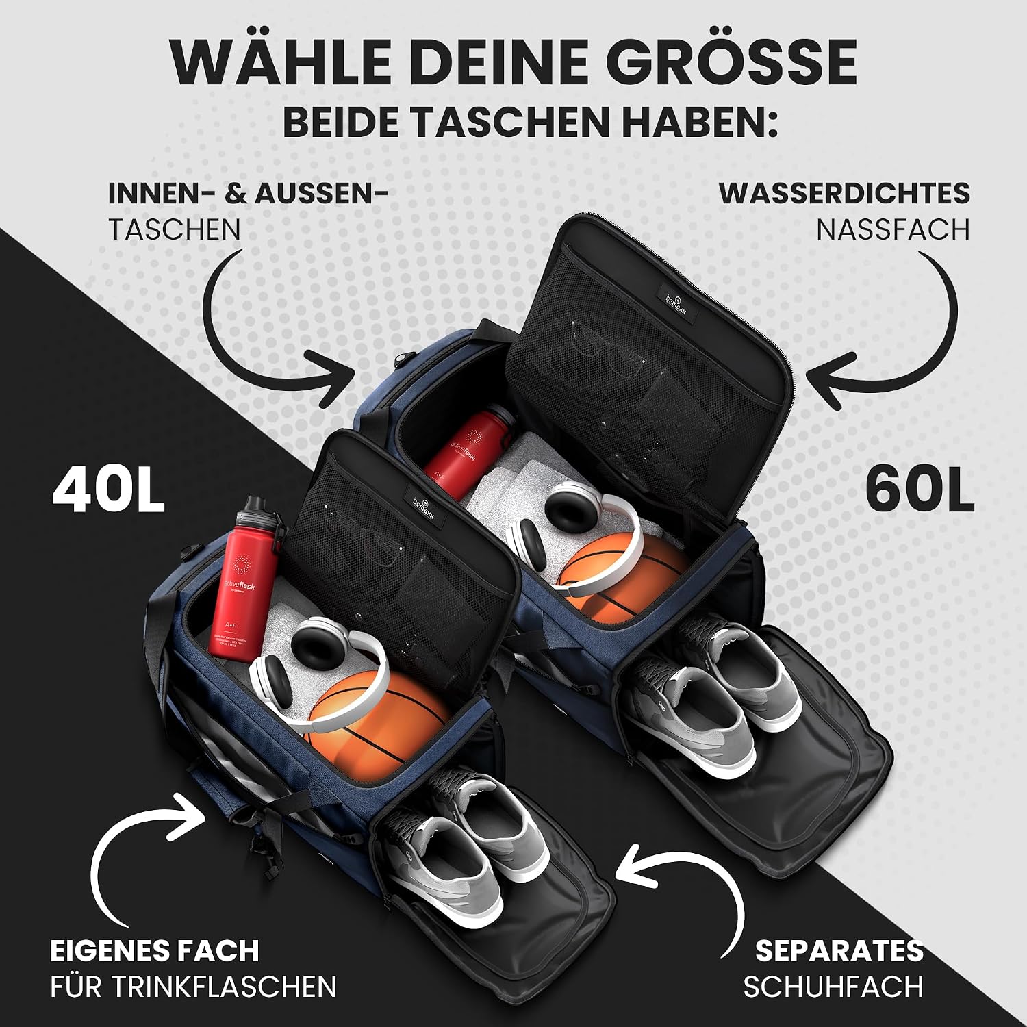 Thumbnail 1 de Sporttasche Trainingstasche 40L mit Rucksackfunktion