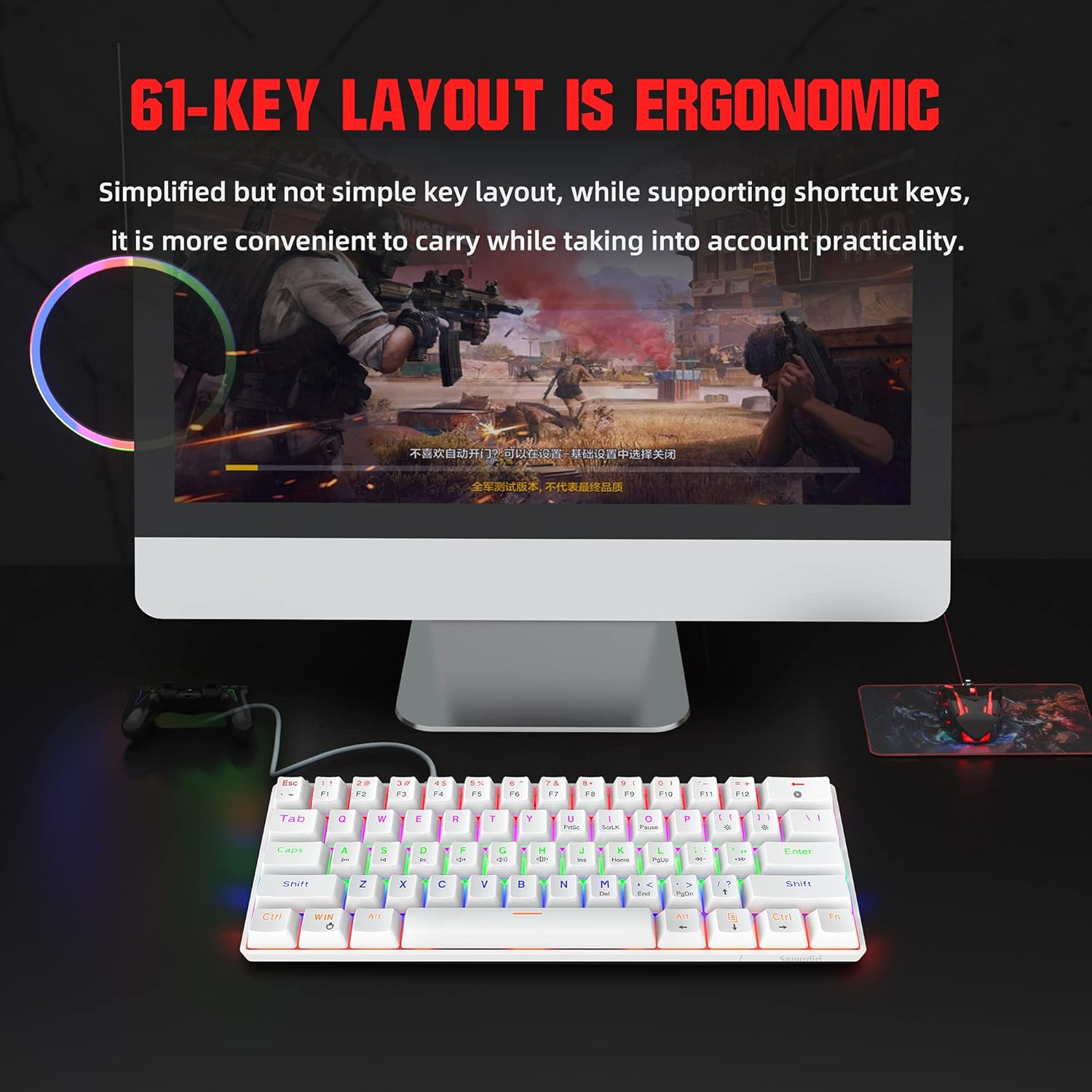 Thumbnail 6 de Snpurdiri 60% Gaming Tastatur mit 61 Tasten