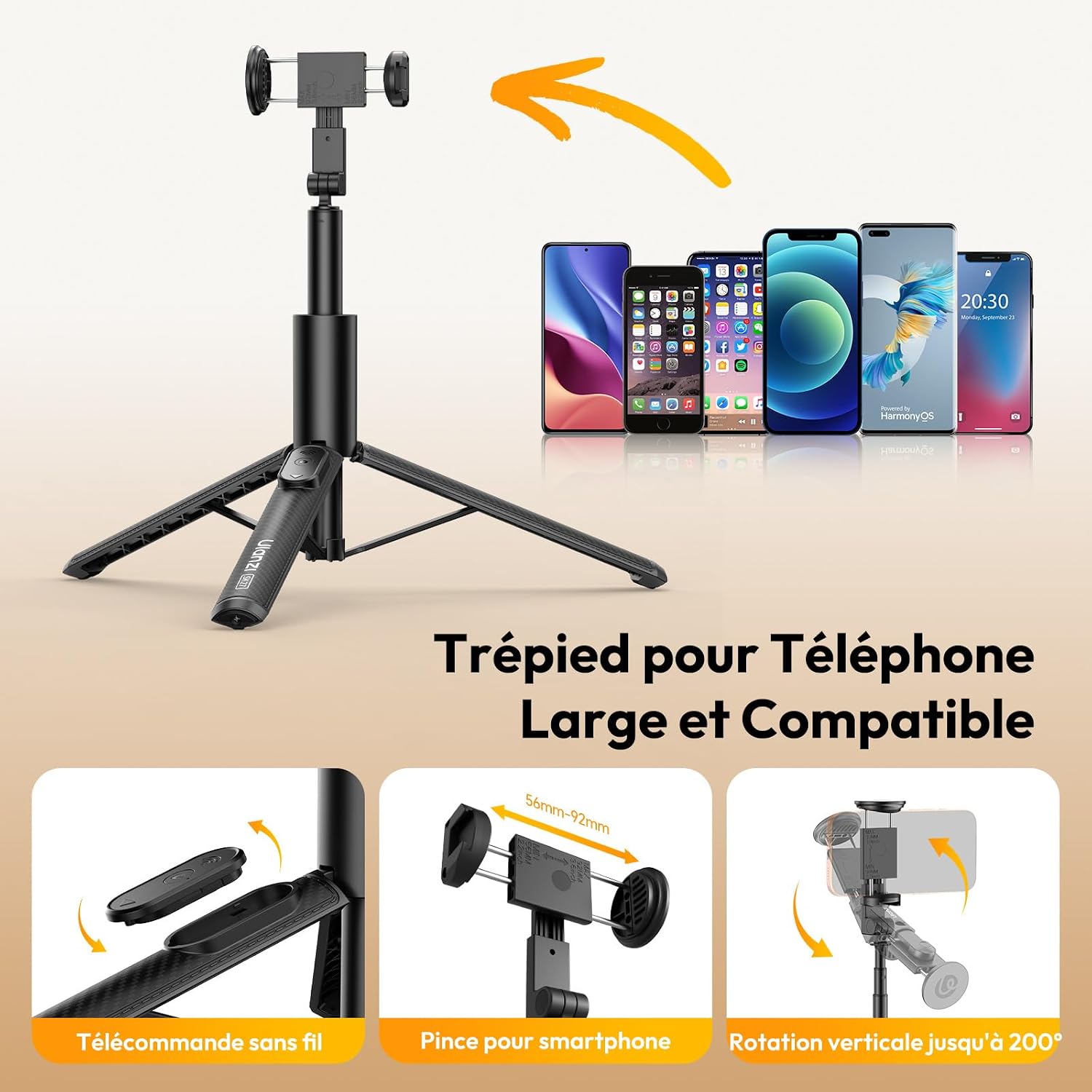 Detalle de ULANZI SK27 trépied smartphone 154 cm
