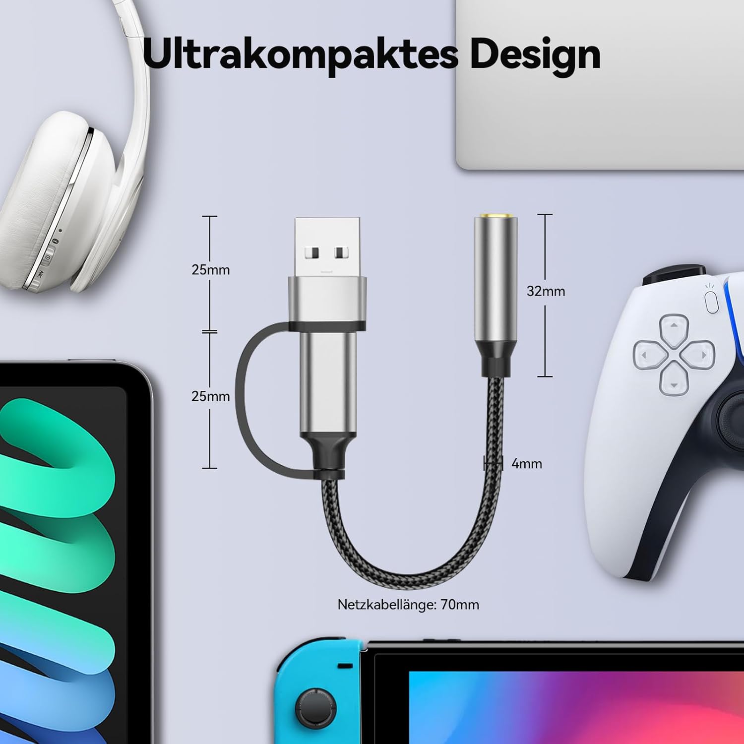 Thumbnail 5 de ELUTENG USB C Audio Adapter 2 in 1
