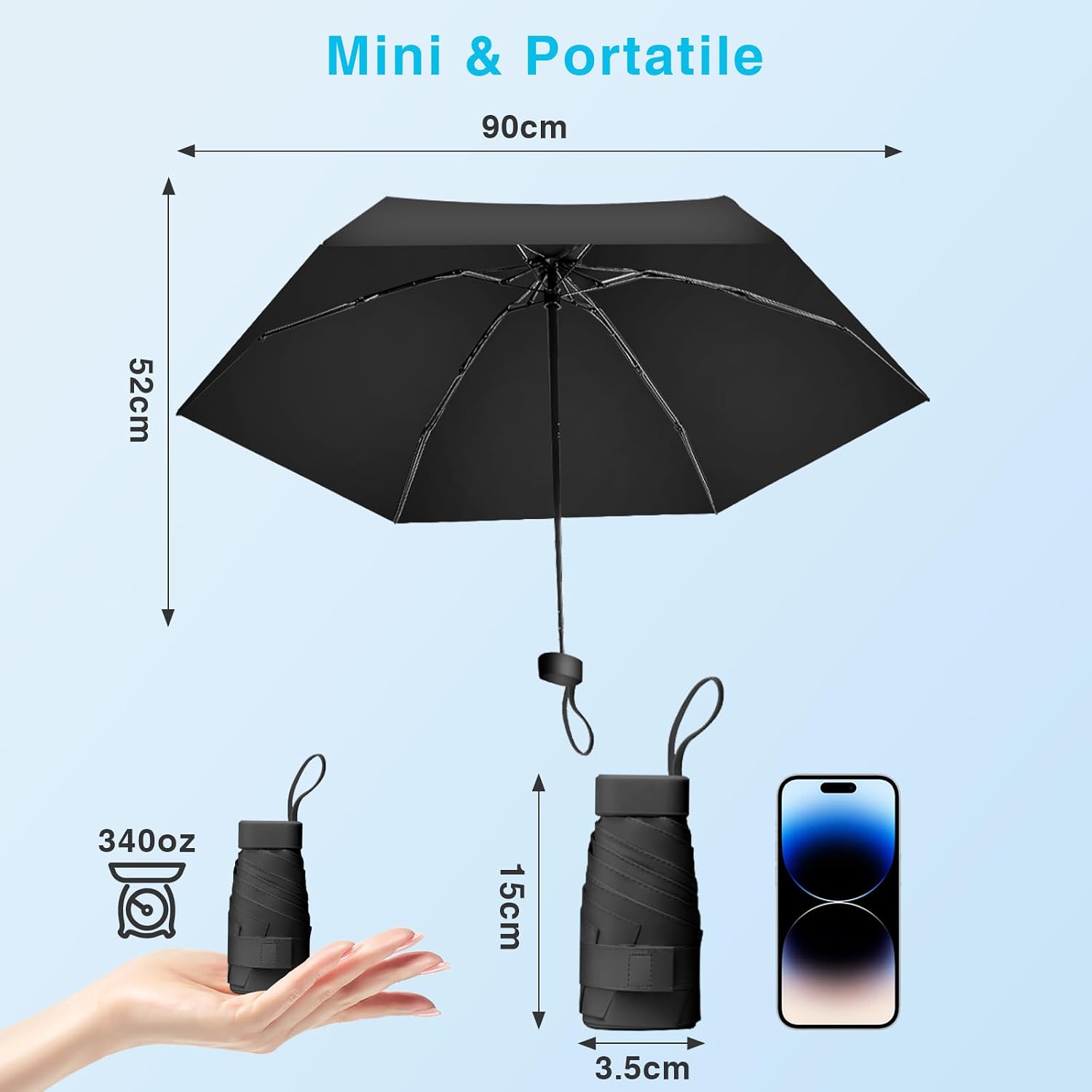 Detalle 2 de LENDOO Mini Ombrello Tascabile 245 g