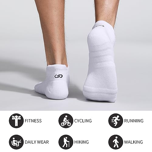 Thumbnail 6 de Lapulas Athletic Ankle Socks — Low Cut Cushioned Anti-Blister Running Socks (6 Pairs, White, Men's & Women's, Size M)