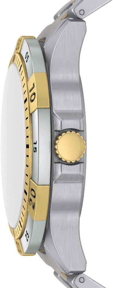 Detalle de FOSSIL Garrett Herrenuhr – Quarz Multifunktion, Edelstahlarmband, 44 mm Gehäuse
