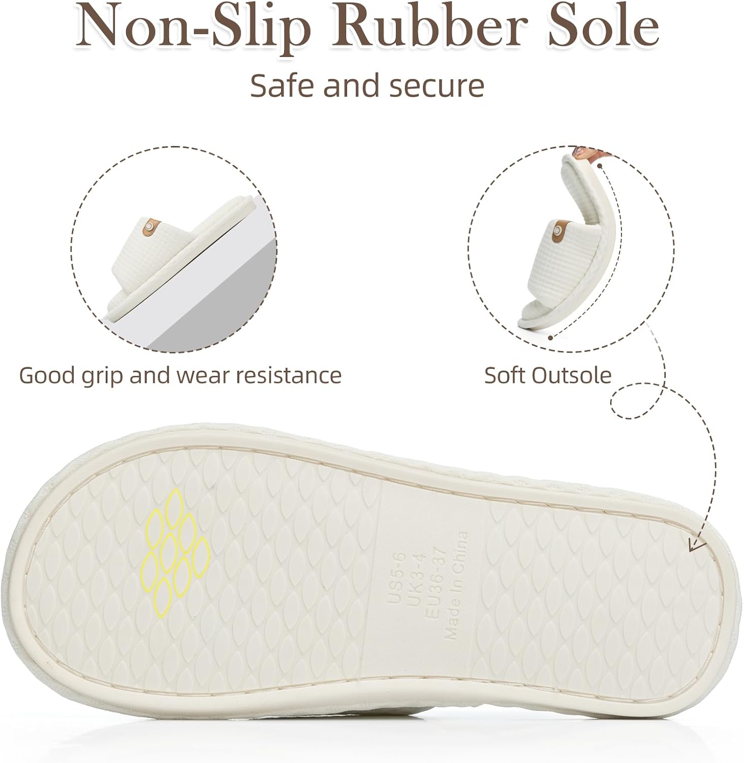 Detalle 2 de GOEWY Open-Toe Slippers with Memory Foam