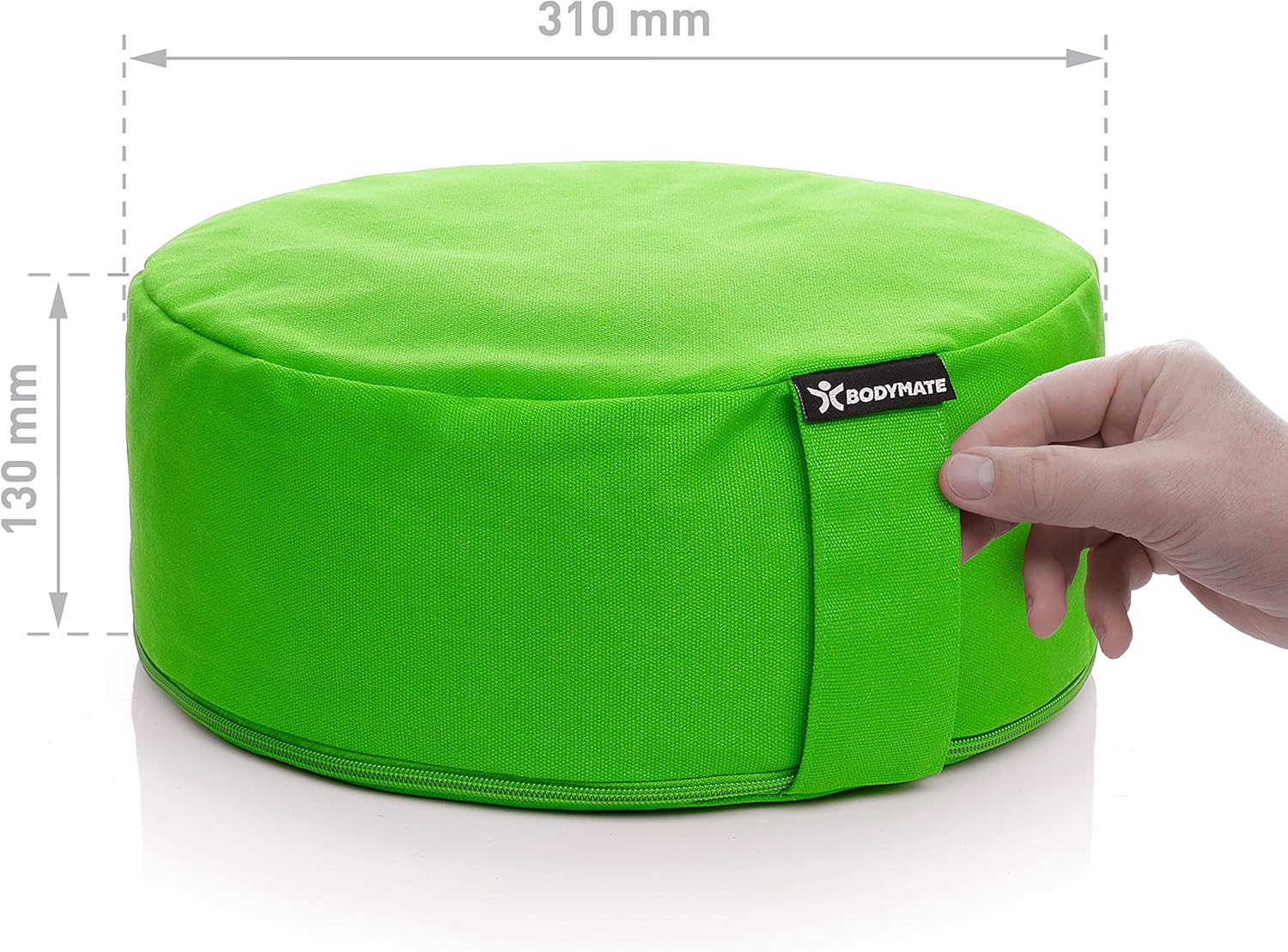 Thumbnail 2 de BODYMATE Coussin de yoga rond en fourrure de sarrasin (zafu) 31 cm – housse 100% coton lavable