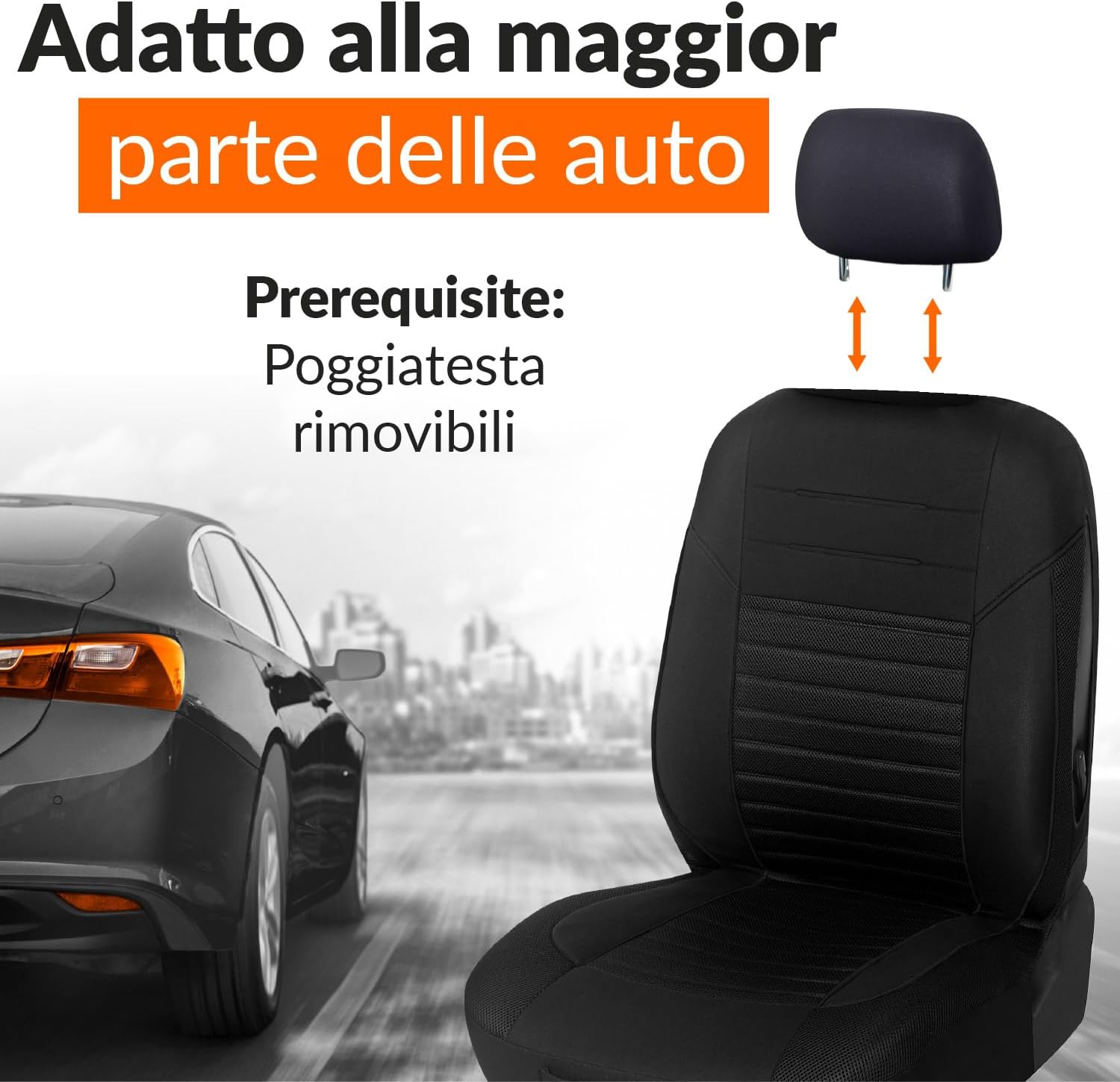 Thumbnail 4 de Upgrade4cars Coprisedili Auto Universale Nero 9 pezzi