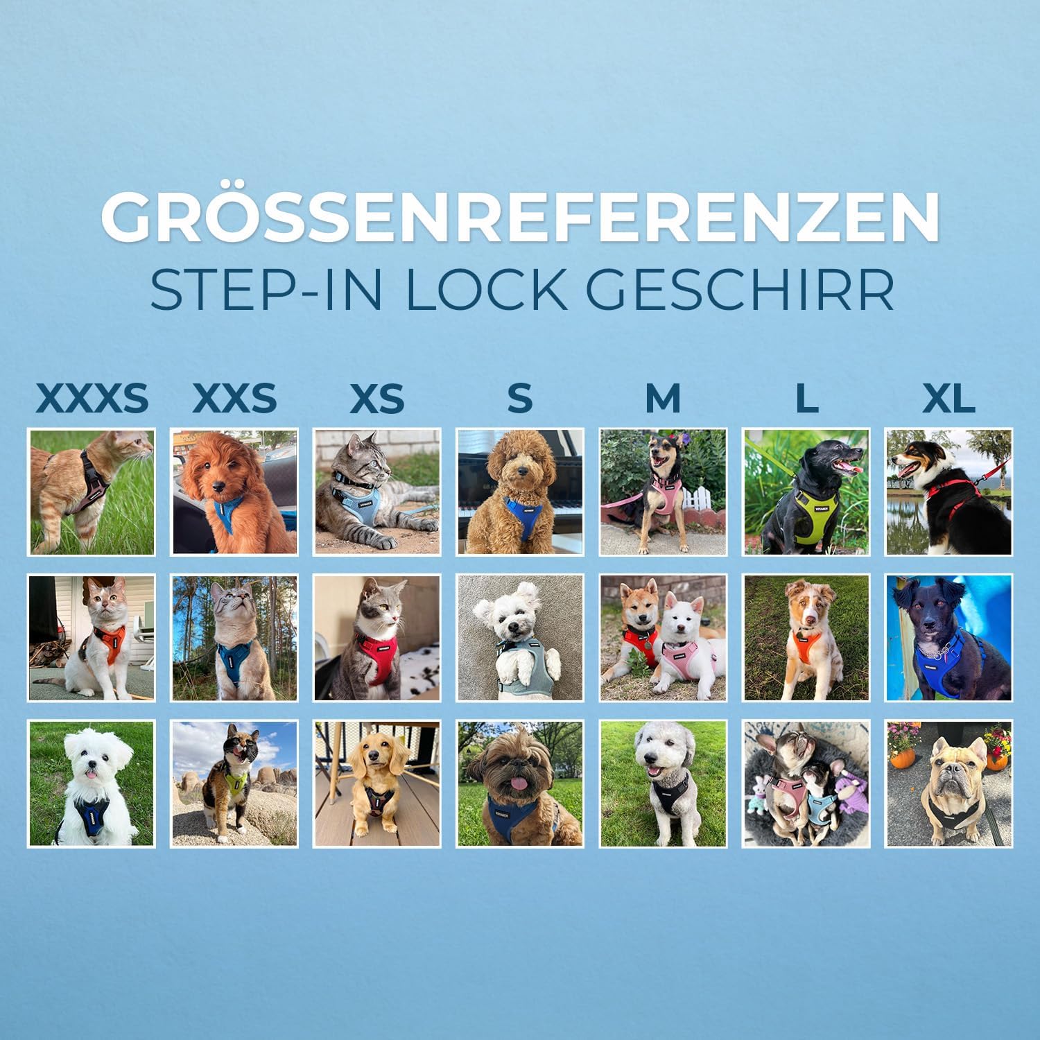 Detalle de Voyager Step-in Lock Katzengeschirr und reflektierende Katzenleine mit Neoprengriff – Königsblau, XS, 1,5 m