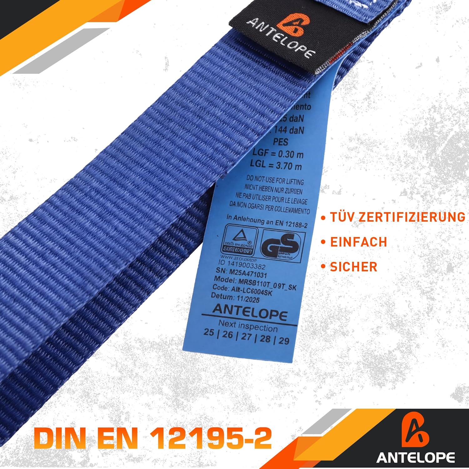 Thumbnail 2 de A ANTELOPE Spanngurte mit Ratsche 25 mm x 4 m (4 Stück) – Zurrgurte bis 900 kg Bruchfestigkeit, TÜV/GS