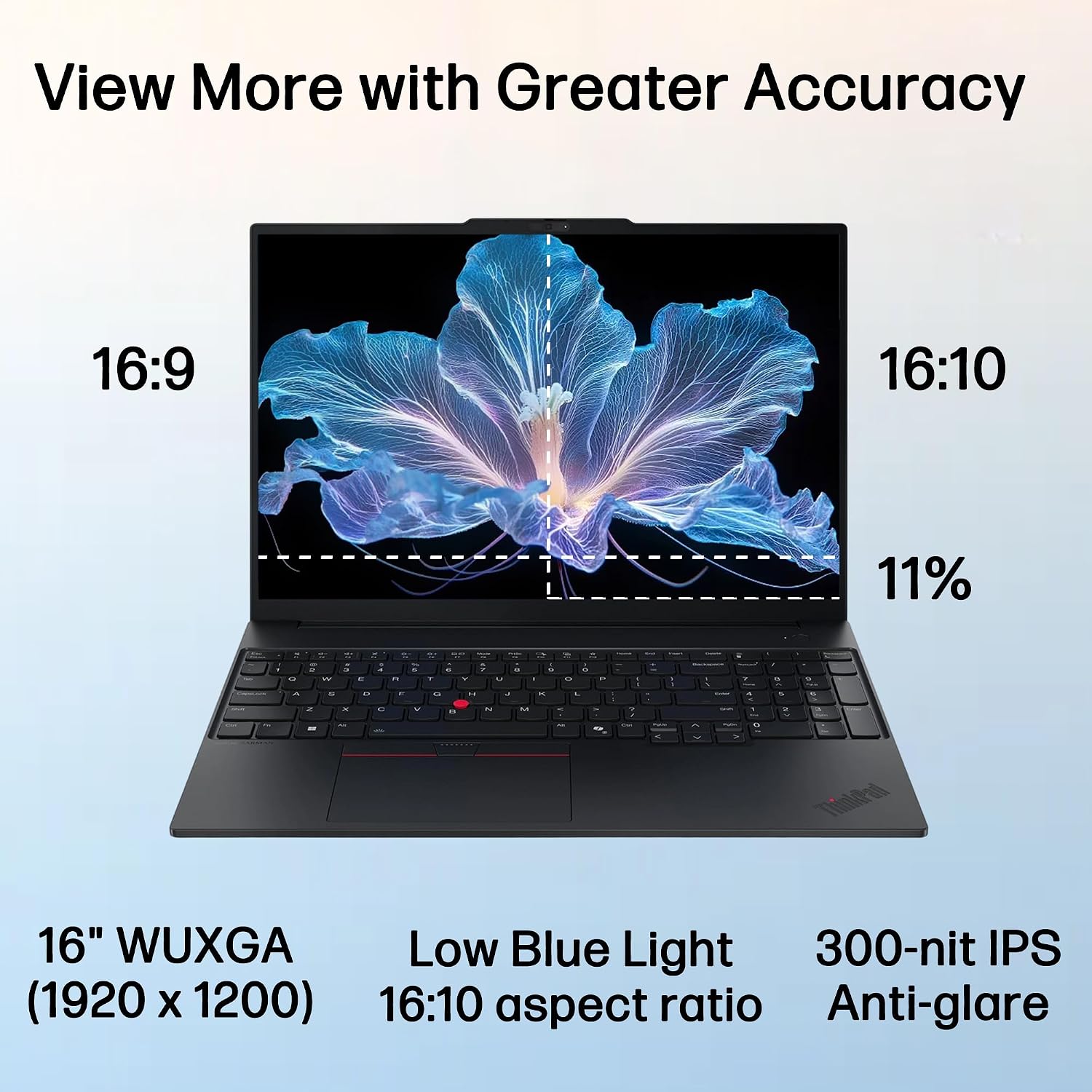 Detalle de Lenovo ThinkPad E16 Laptop, Intel Core Ultra 7 255H