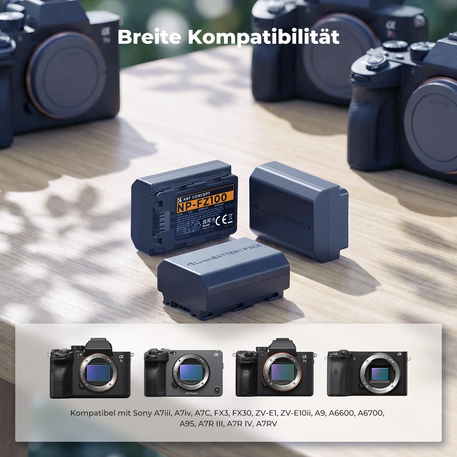 Detalle 2 de K&F CONCEPT NP-FZ100 2280mAh Akkupack