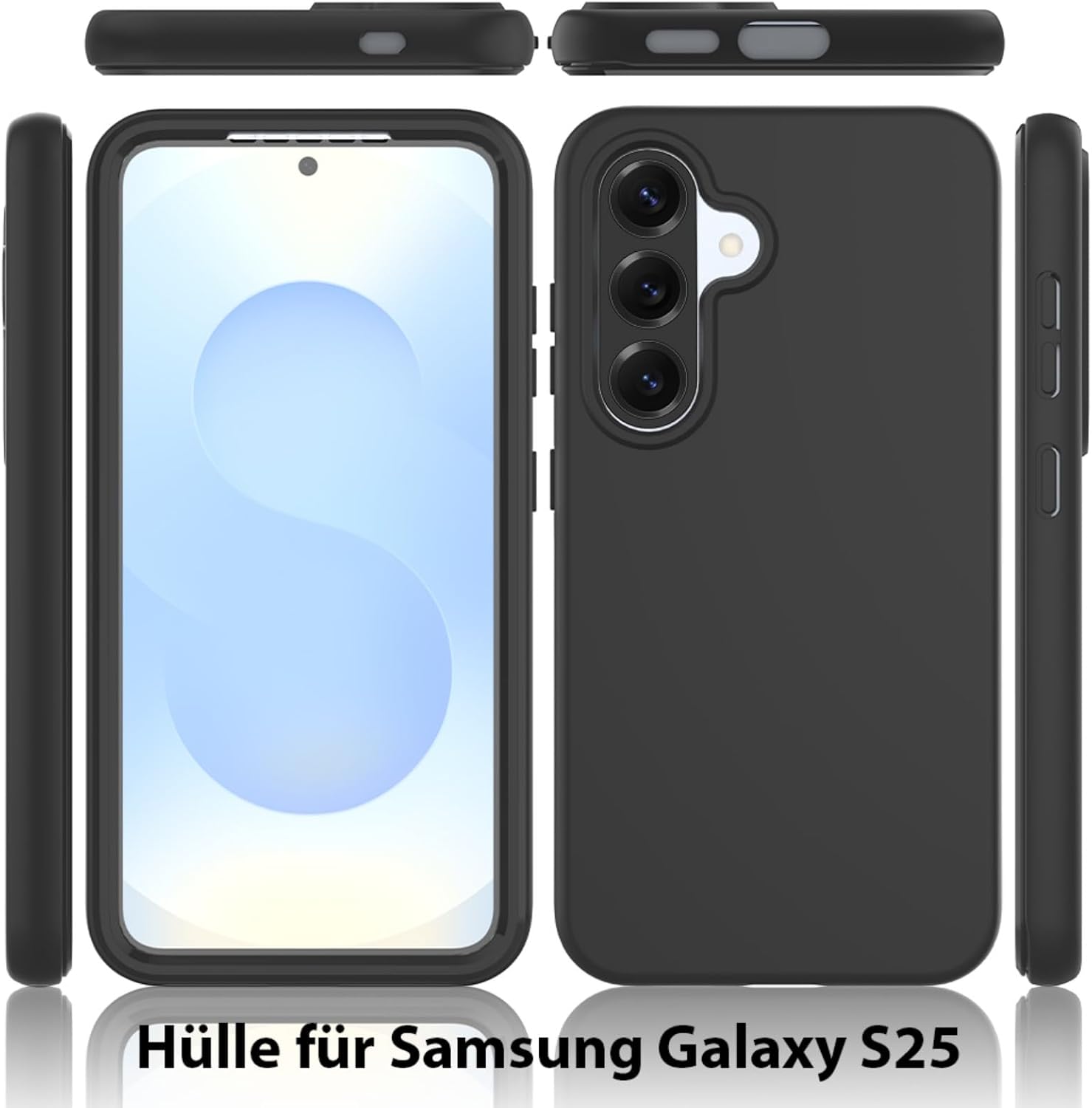 Detalle de Leedia coque Galaxy S25 5G 360° Protection avec écran intégré – Noir