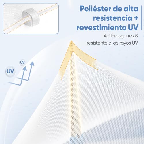 Thumbnail 5 de Sekey Mosquitera para Carpa 3 x 3 m (Blanca) — Protección con Cremallera y Velcro para Pabellón