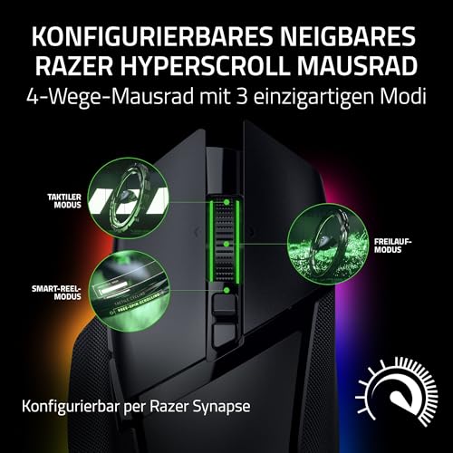 Detalle de Razer Basilisk V3 Pro 35K – kabellose ergonomische Gaming-Maus mit 13 Tasten und Chroma RGB