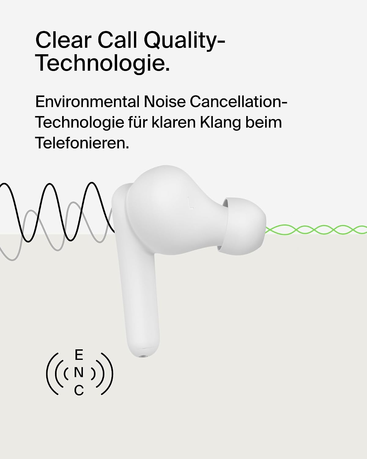 Thumbnail 3 de Belkin SoundForm Rhythm True Wireless In-Ear Kopfhörer (IPX5, USB‑C Schnellladen, bis 28 Std.) – Weiß