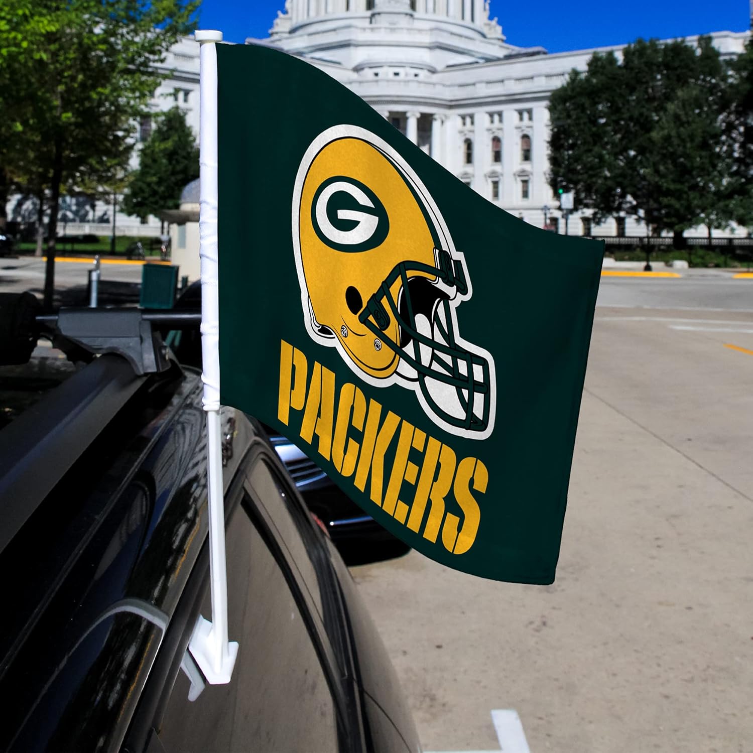 Thumbnail 1 de Rico Industries Green Bay Packers Green Double Sided Car Flag