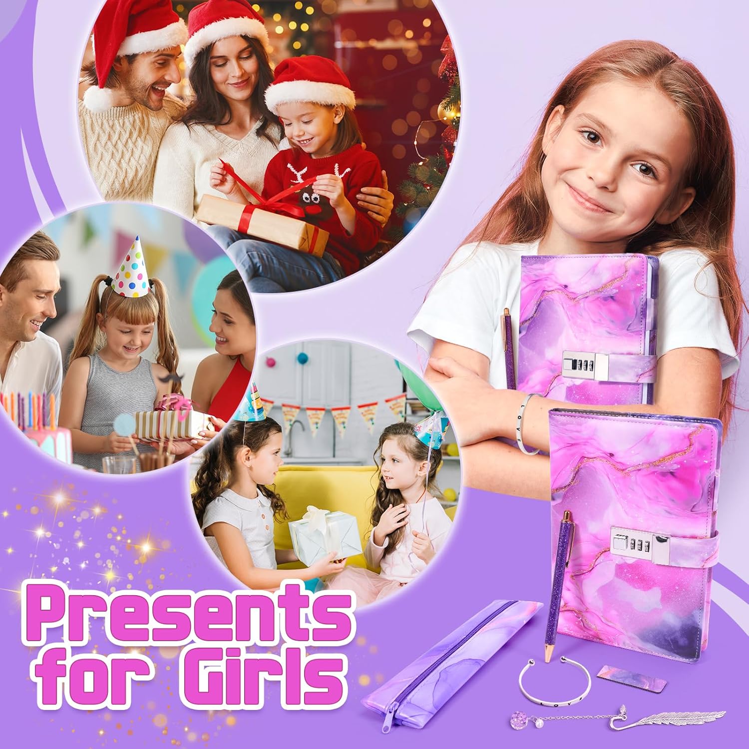 Thumbnail 4 de ZOOI Secret Diary Gift Set for Girls – Lockable Diary, Pen, Pouch & Accessories for 6–13 Year Olds