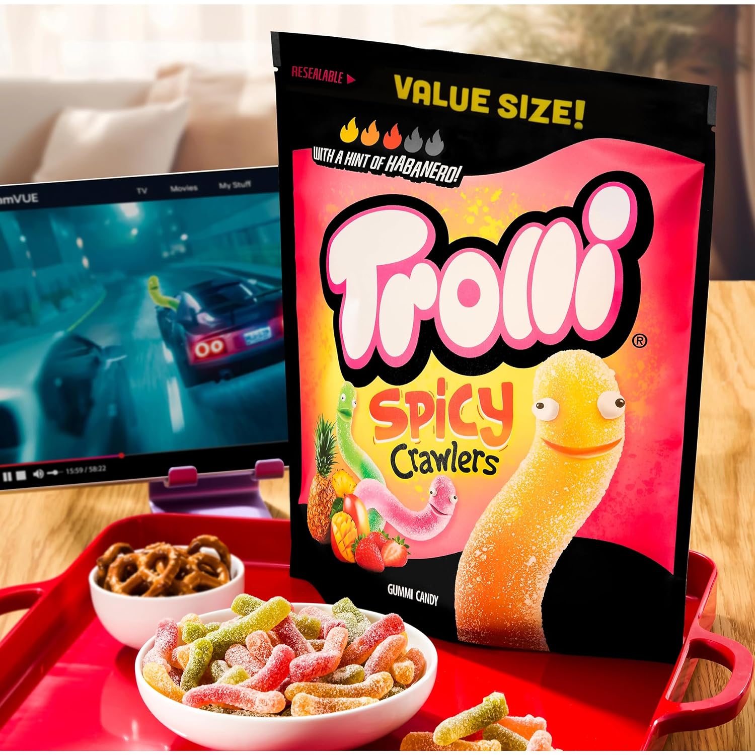 Thumbnail 6 de Trolli Spicy Crawlers Gummy Worms, 24.2 oz Resealable Bag