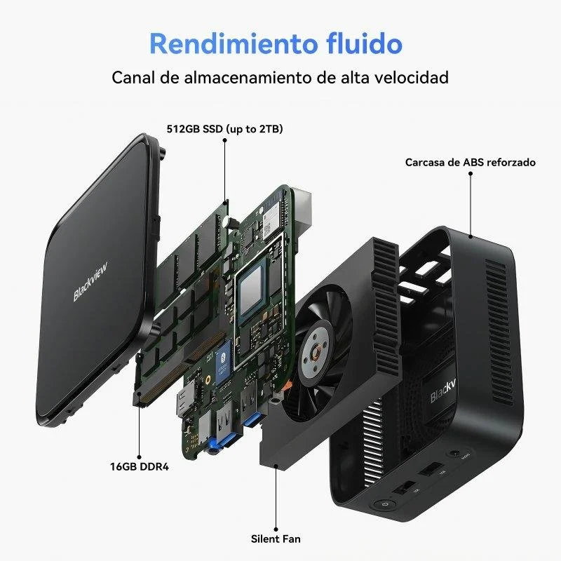 Thumbnail 2 de Blackview MP50 Mini PC: Ryzen 7 3700U, 16 GB RAM y 512 GB SSD para productividad y ocio compacto