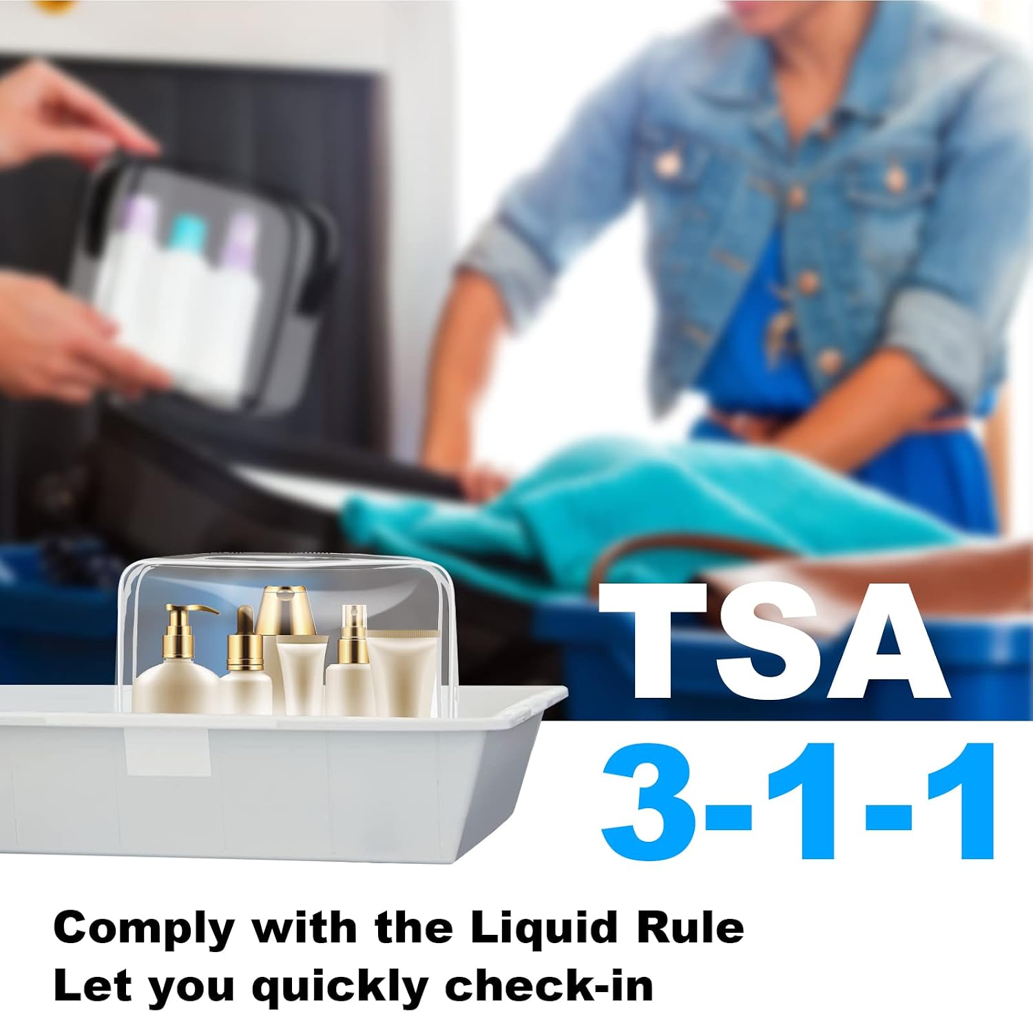 Thumbnail 4 de Aucuu Kulturtasche transparent (4er-Set) – wasserdichte PVC-Reise-Waschtaschen, TSA-zugelassen, für Familie