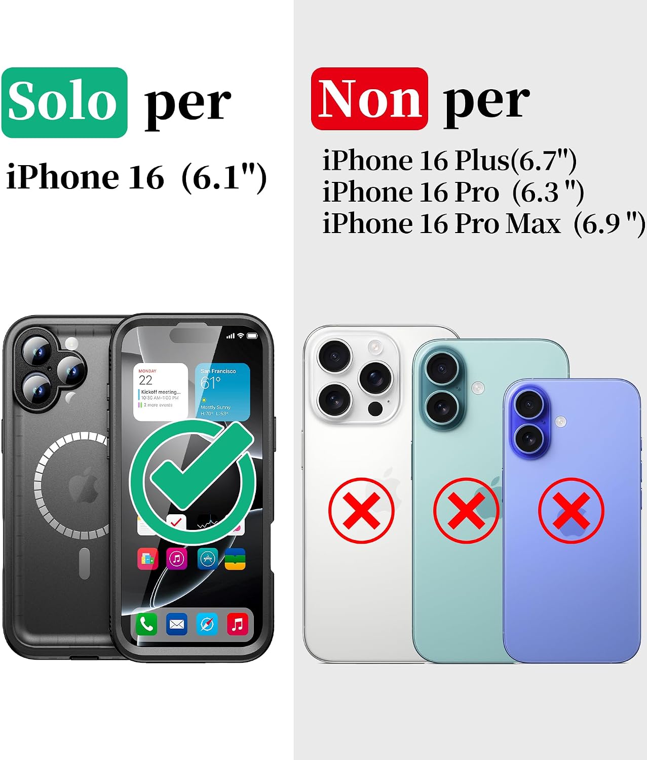 Thumbnail 1 de Cozycase Cover TOP Antiurto IP68 per iPhone 16 — protezione rugged, impermeabile e subacquea
