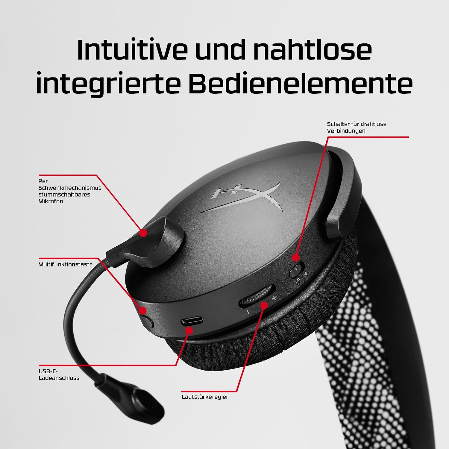 Thumbnail 4 de HyperX Cloud Jet – Dual Wireless Headset: 2,4 GHz & Bluetooth für PC, Mac, PS5/PS4 und Mobile