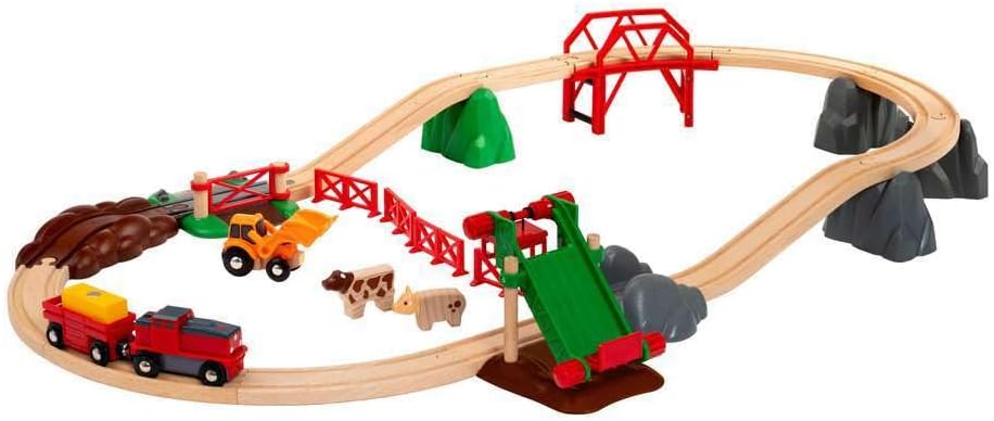 Thumbnail 2 de Brio World - Circuit de la Ferme et Locomotive à pile (33984) – Coffret bois 30 pièces