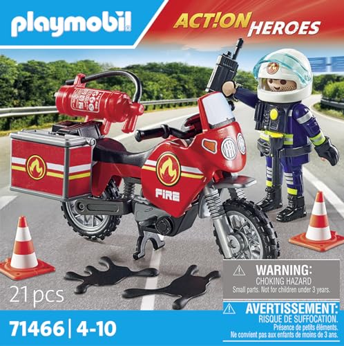 Detalle de Playmobil 71466 Pompier et Moto - Action Hereos