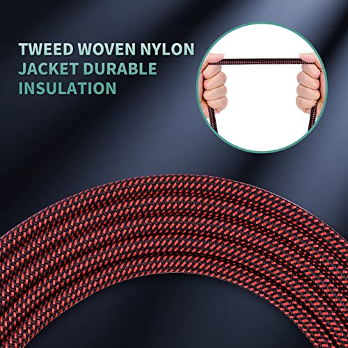 Thumbnail 3 de Cavo per Chitarra OTraki 2 m – Doppia schermatura, giacca in nylon tweed, connettori 1/4" TS (6,35 mm) mono, 2 pezzi