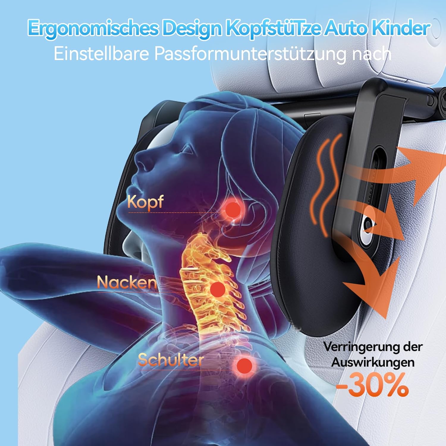 Detalle de VniYors Kopfstütze Auto Kinder 2025