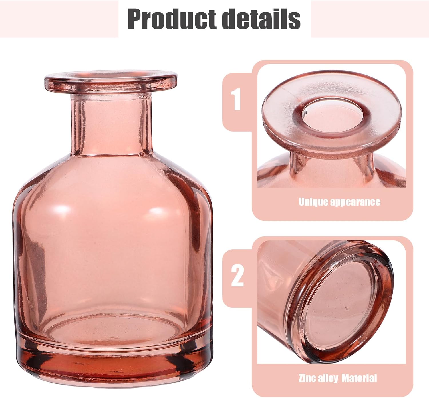 Thumbnail 2 de Artibetter 2er-Set leere Glasdiffusorflaschen (150 ml) zum Nachfüllen – DIY Duftgläser für Raumduft & Dekoration (Rosa)