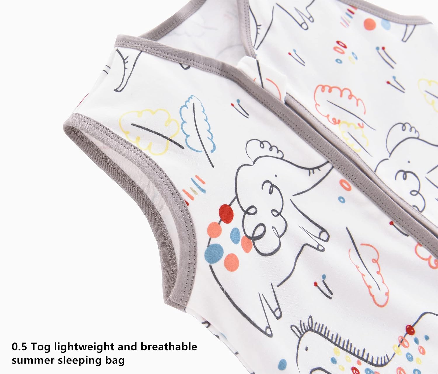 Detalle 2 de Chilsuessy 2er-Pack Baby-Schlafsack Sommer mit Füßen (0,5 Tog, 100% Baumwolle) – 70 cm