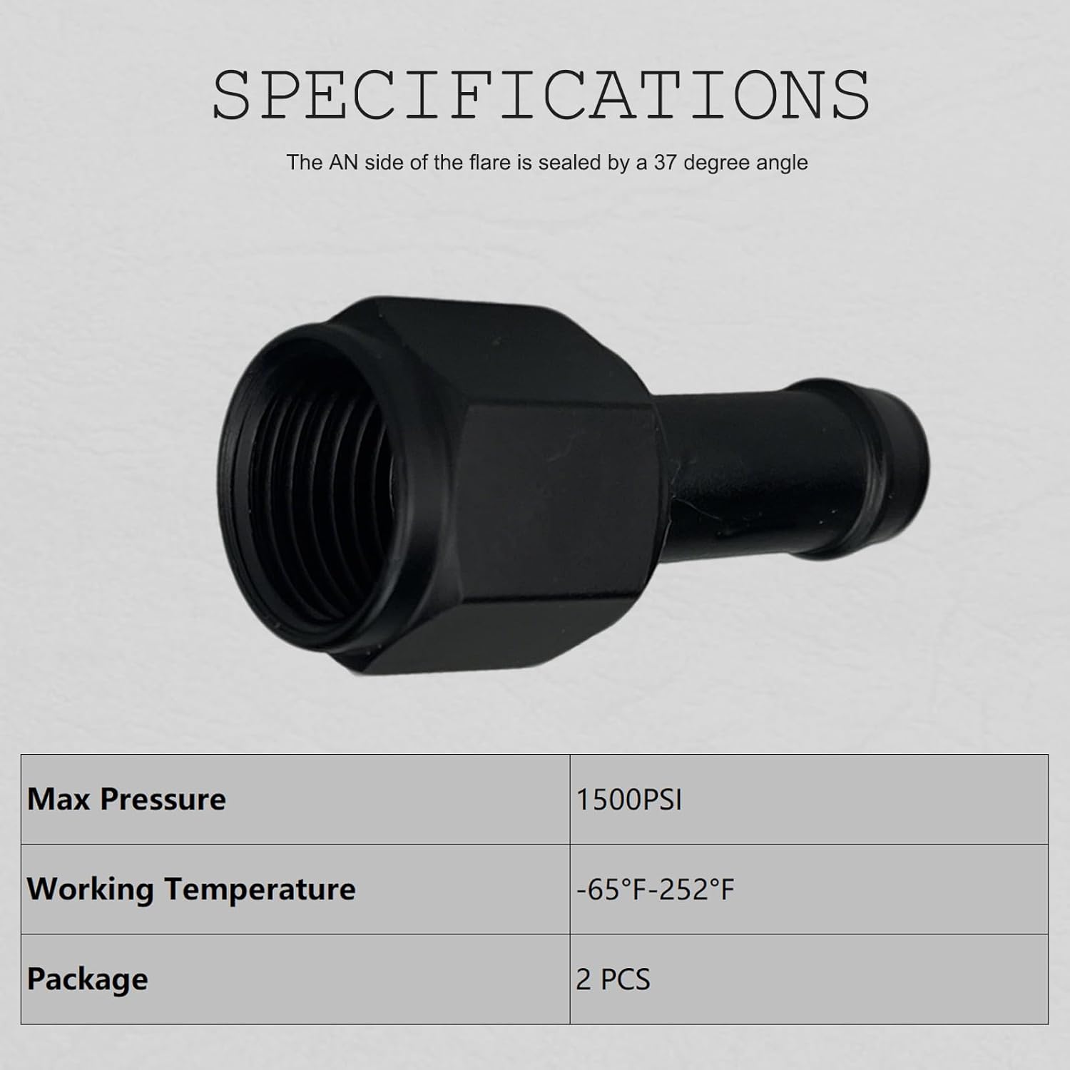 Thumbnail 5 de 6AN Female to 3/8 Barb Adapter Swivel, Pack of 2