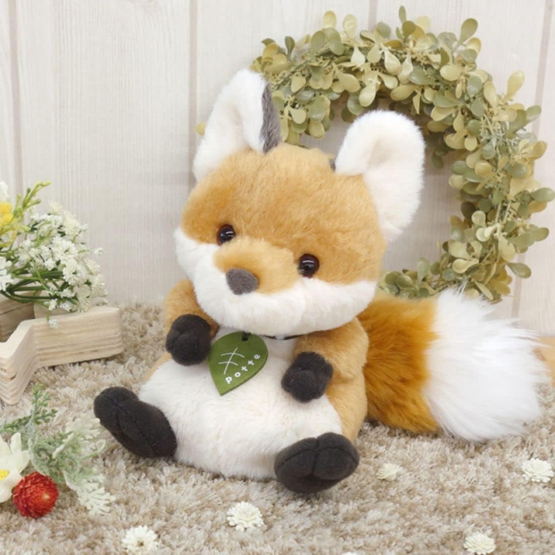 Detalle 2 de サン・アロー potte キツネ K7764 ぬいぐるみ ポリエステル製 20×10×15cm