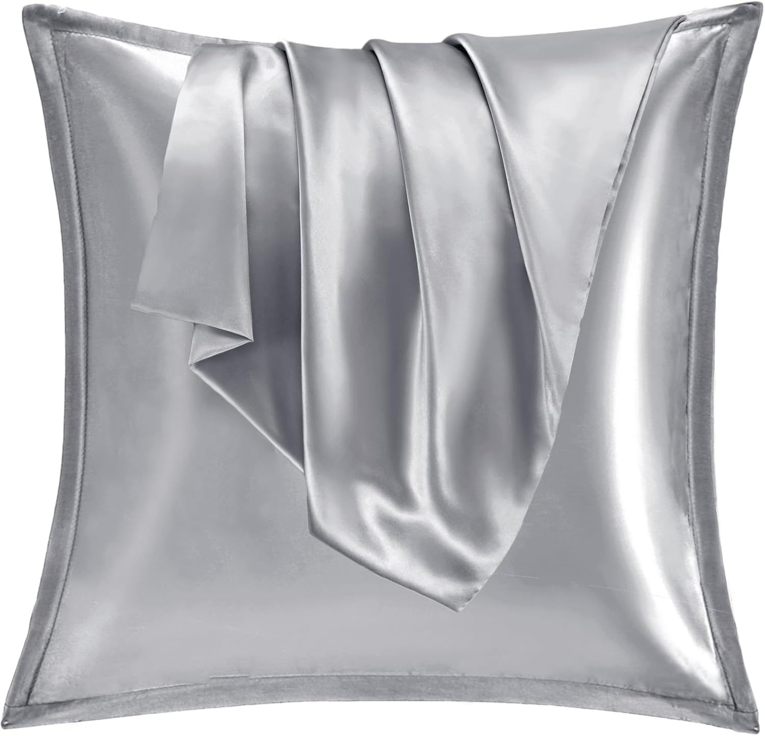Vielit Taie Oreiller Satin 65x65 – Lot de 2, gris, Certifiée OEKO-TEX