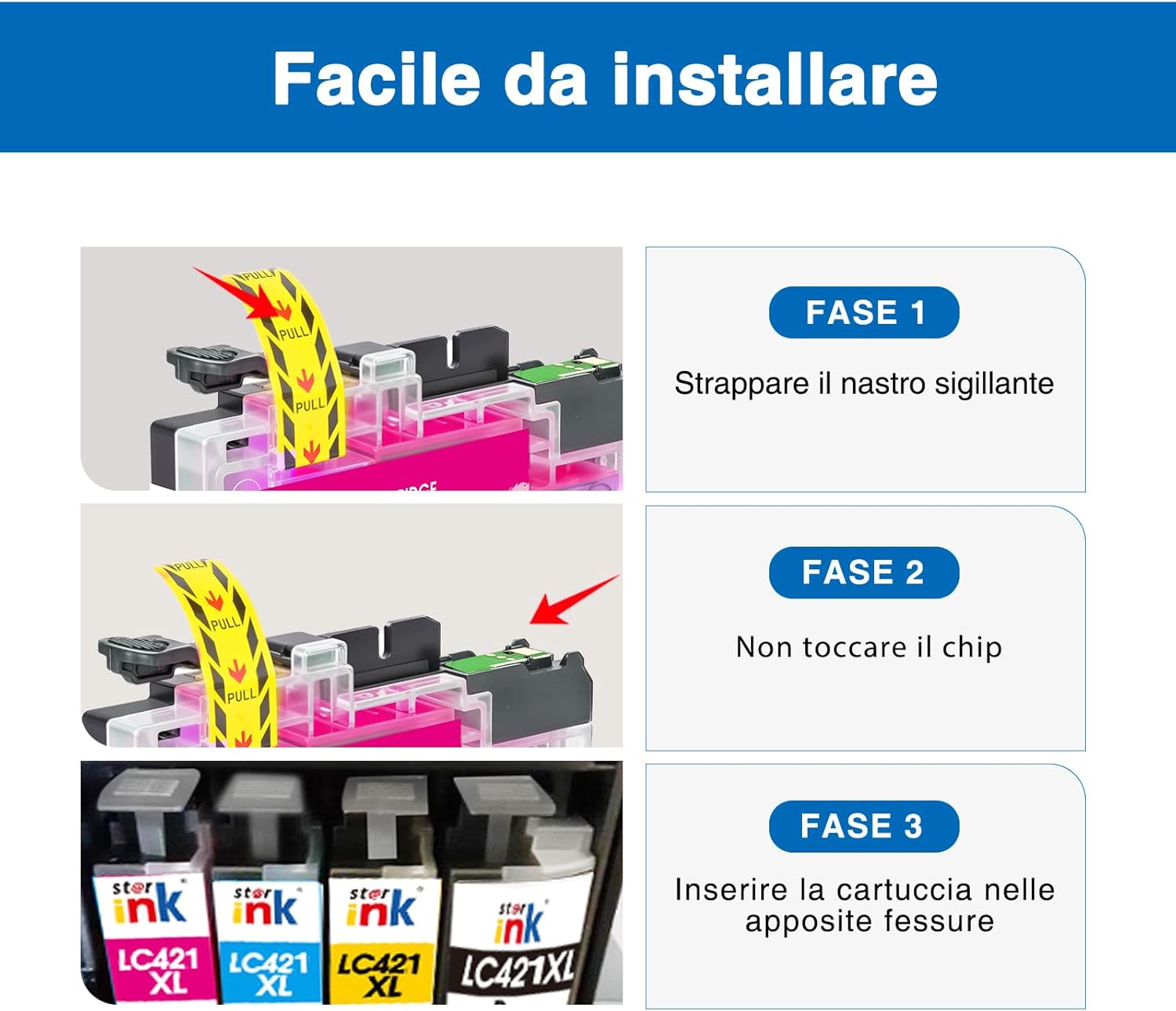 Thumbnail 5 de Starink LC422XL LC-422VALXL: cartucce d'inchiostro compatibili per Brother LC422XL (4 pezzi, Nero Ciano Magenta Giallo)