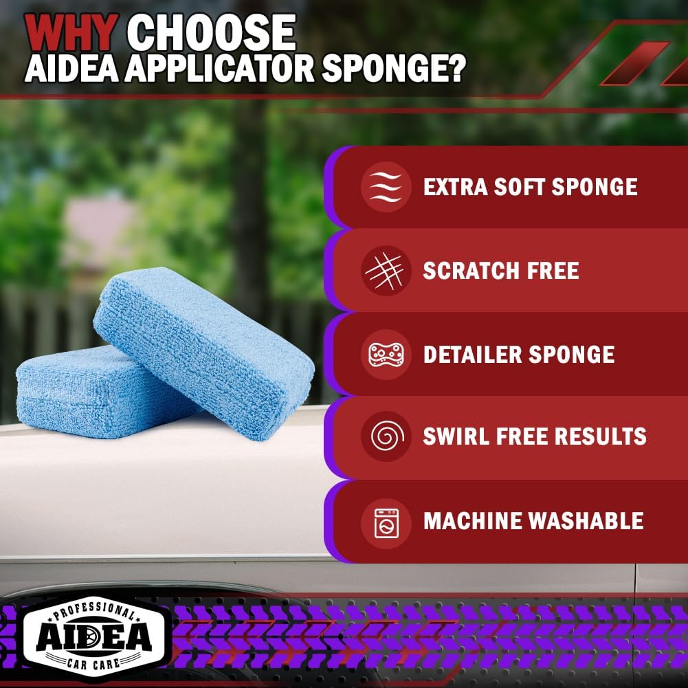 Detalle de AIDEA Microfiber Applicator Pad 8-pack — applicator sponge 🧽