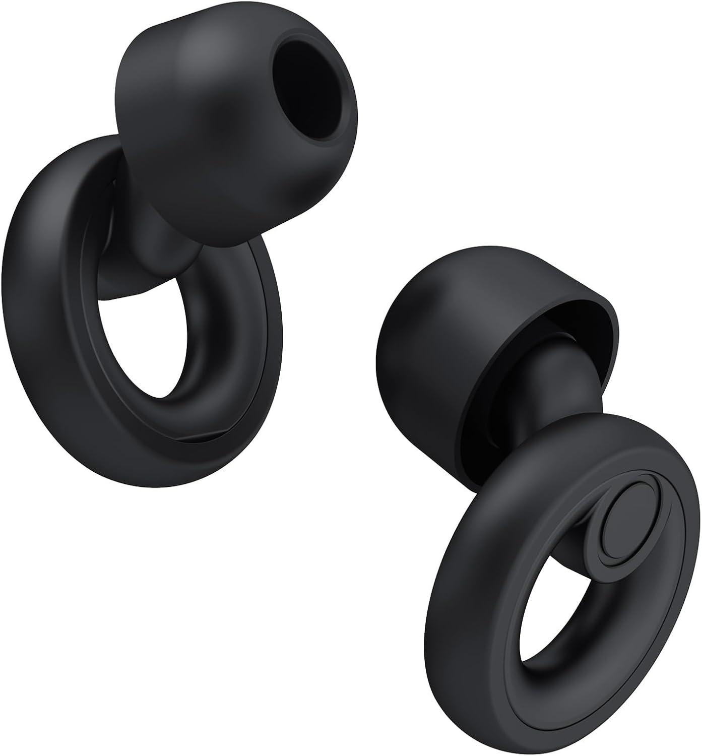 Detalle de JAYINE reusable silicone ear plugs (30 dB SNR) for sleep, travel, focus and concerts – XS/S/M/L tips in black