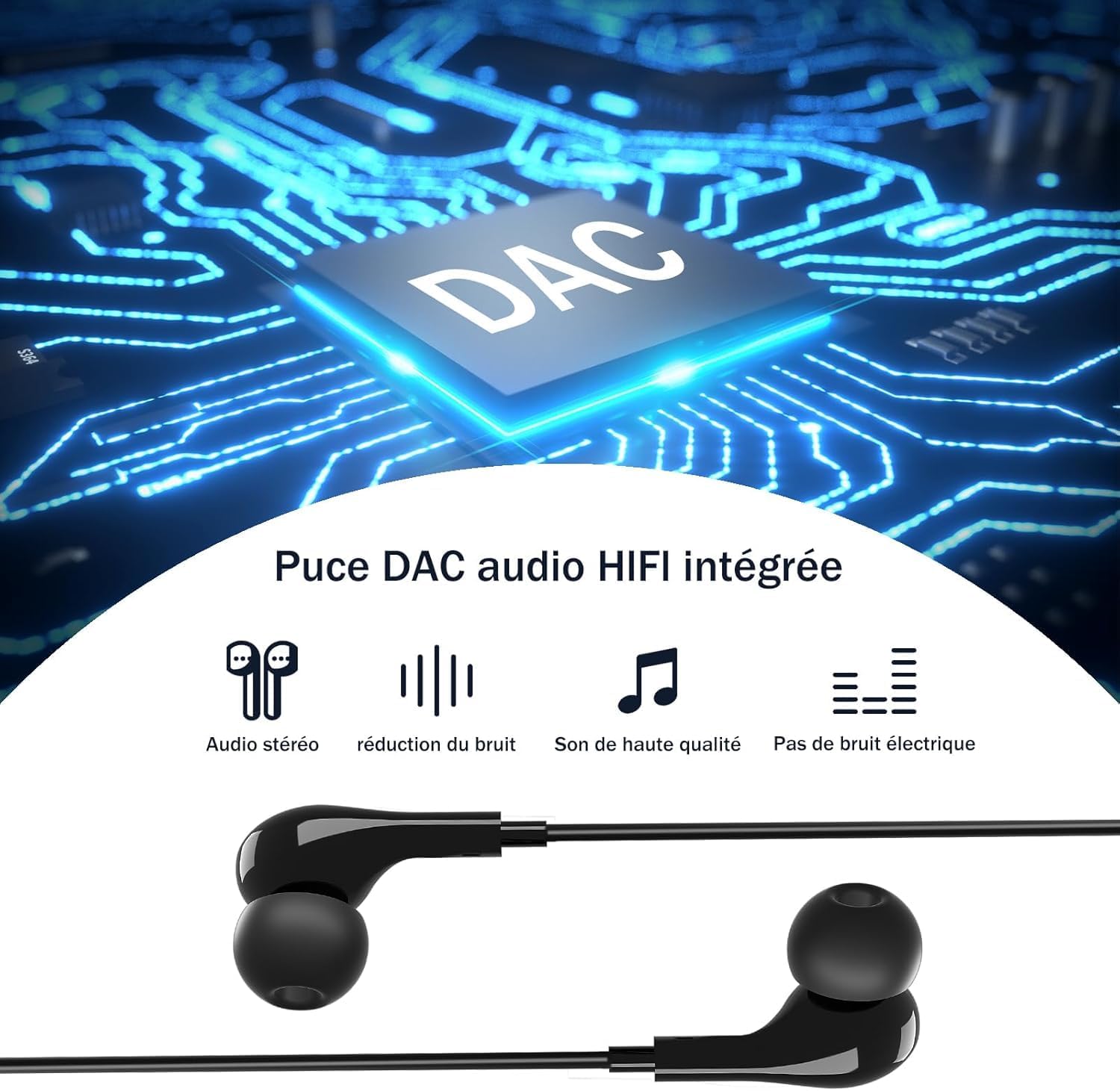 Detalle 2 de Écouteurs USB C HiFi magnétiques